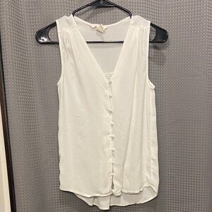 0 H&M White Button-Front Blouse
